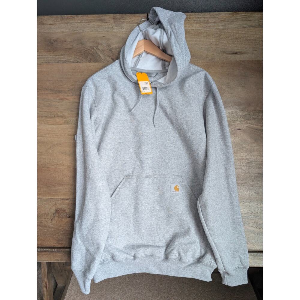 NWT Carhartt Hoodie Mens S Light Gray Long Sleeve Loose Fit Midweight TS0121-M